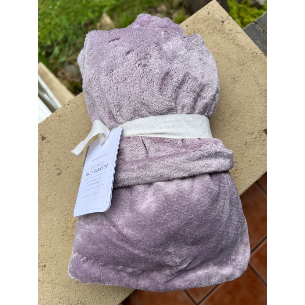 Pottery Barn Baby Chamois Baby Blanket Purple Lilac 30x40 NWT
